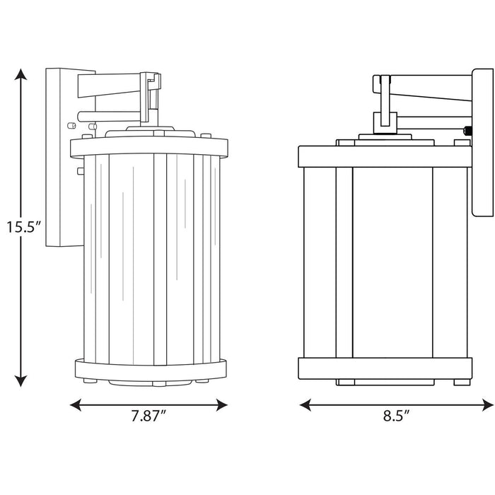 Progress Lighting Irondale Collection Black One-Light Medium Wall Lantern (P560149-031)