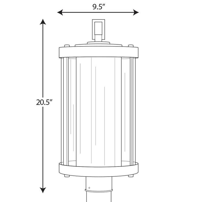 Progress Lighting Irondale Collection Black One-Light Post Lantern (P540054-031)