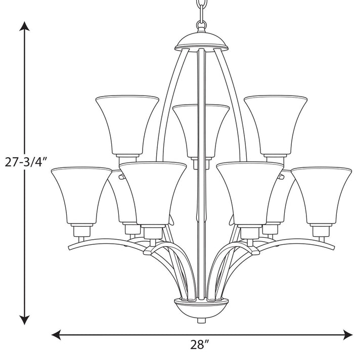 Progress Lighting Joy Collection Nine-Light Two-Tier Chandelier (P4492-09)