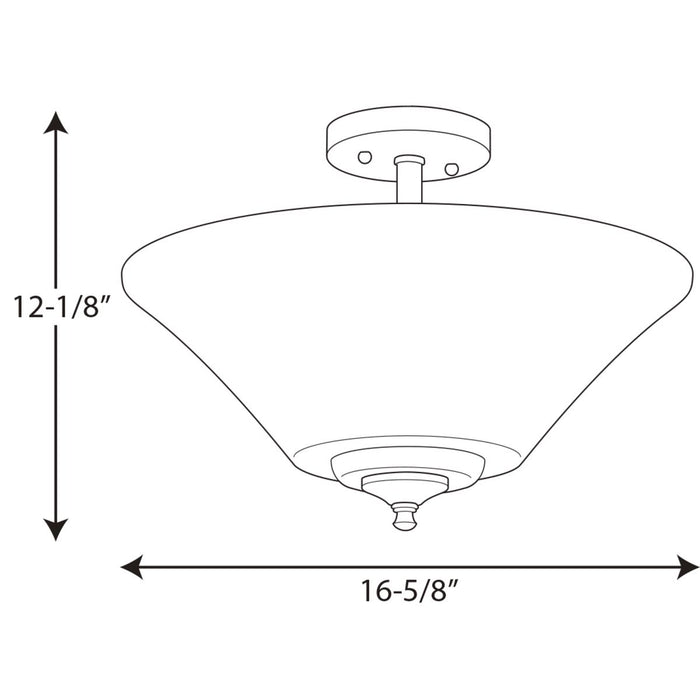 Progress Lighting Joy Collection Three-Light 16-5/8 Inch Semi-Flush Convertible (P3864-09)