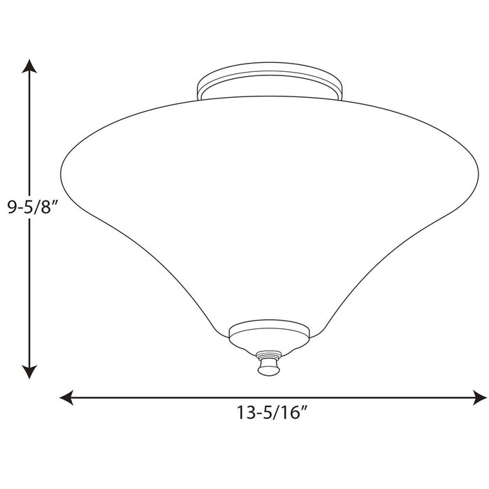 Progress Lighting Joy Collection Two-Light 13-1/4 Inch Semi Flush (P3855-09)