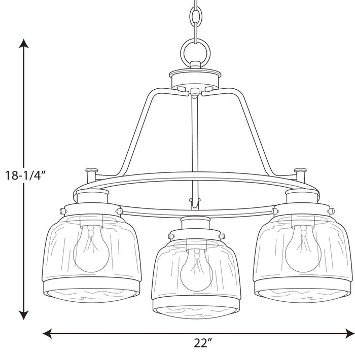 Progress Lighting Judson Collection Three-Light Chandelier (P400057-020)