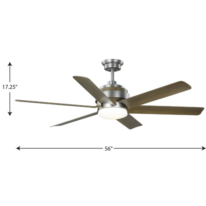 Progress Lighting Kaysville Collection 56 Inch 6 Blade Ceiling Fan (P250003-081-30)