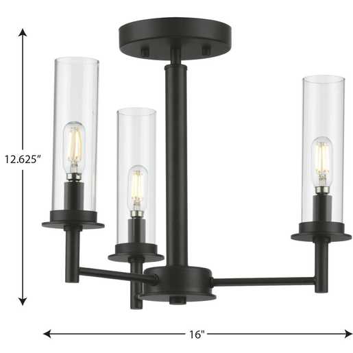 Progress Lighting Kellwyn Collection 3 Light 60W Candelabra Base Chandelier (P400250-031)