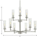 Progress Lighting Kellwyn Collection 9 Light 60W Candelabra Base Chandelier (P400252-009)