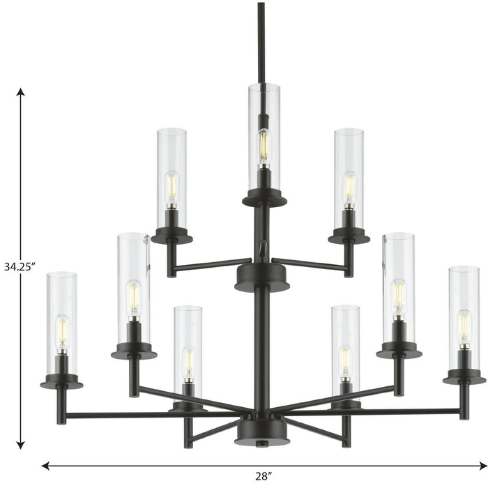 Progress Lighting Kellwyn Collection 9 Light 60W Candelabra Base Chandelier (P400252-031)