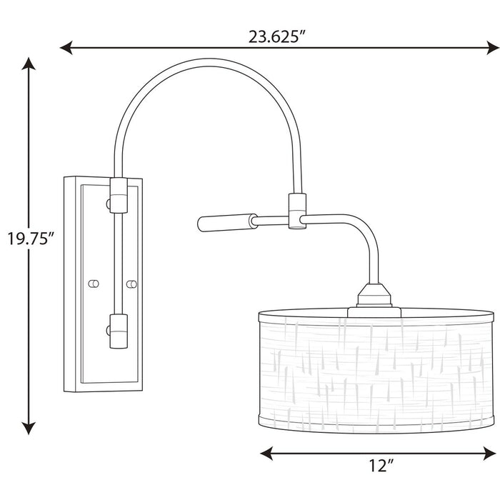 Progress Lighting Kempsey Collection One-Light Swing Arm Wall Bracket (P710045-009)