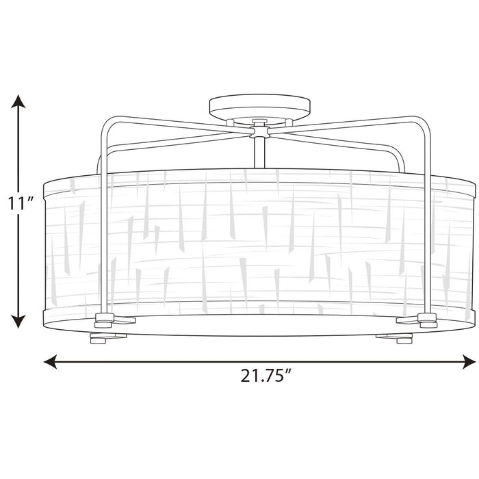Progress Lighting Kempsey Collection Three-Light Semi-Flush Convertible (P350110-020)