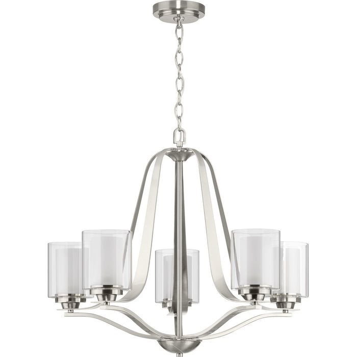 Progress Lighting Kene Collection Brushed Nickel Five-Light Chandelier (P400095-009)