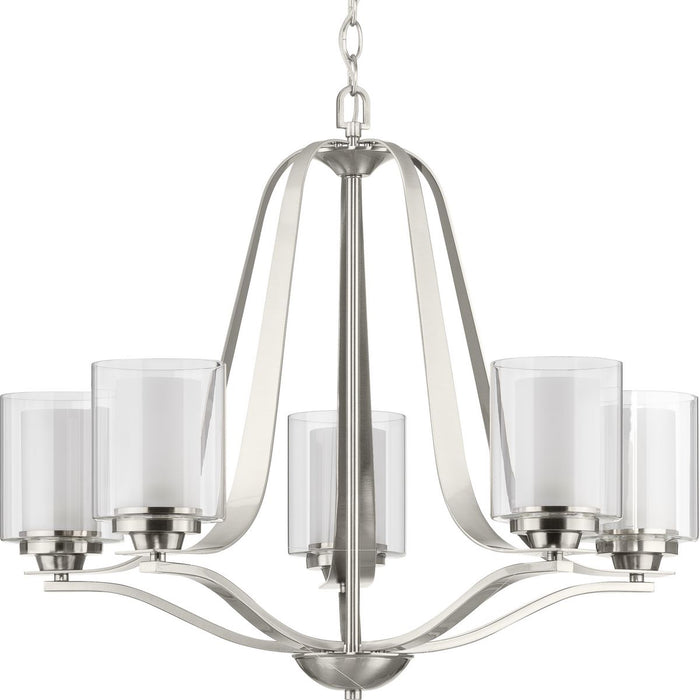Progress Lighting Kene Collection Brushed Nickel Five-Light Chandelier (P400095-009)