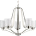 Progress Lighting Kene Collection Brushed Nickel Five-Light Chandelier (P400095-009)