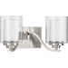 Progress Lighting Kene Collection Brushed Nickel Two-Light Bath (P300121-009)