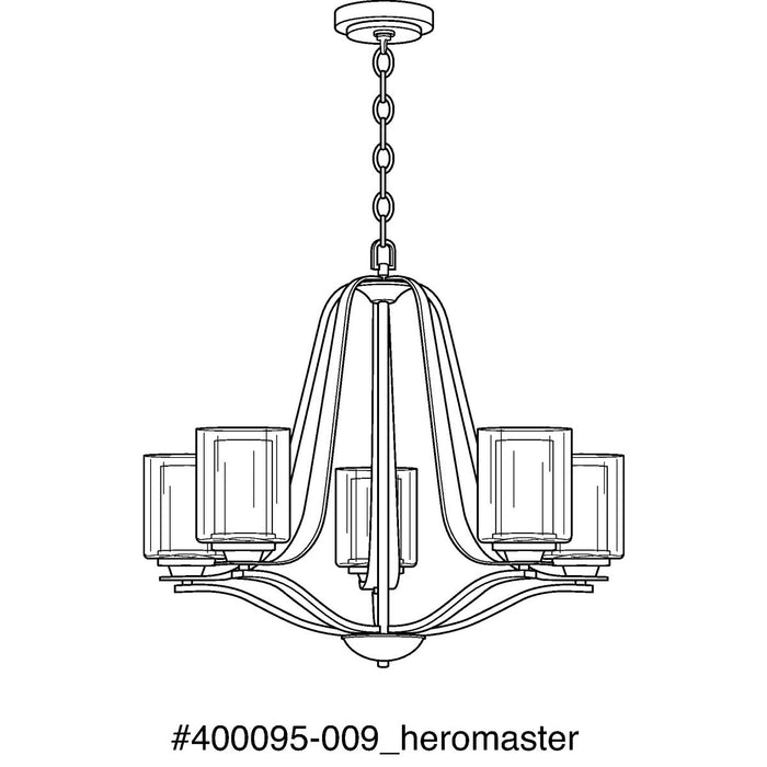 Progress Lighting Kene Collection Graphite Five-Light Chandelier (P400095-143)
