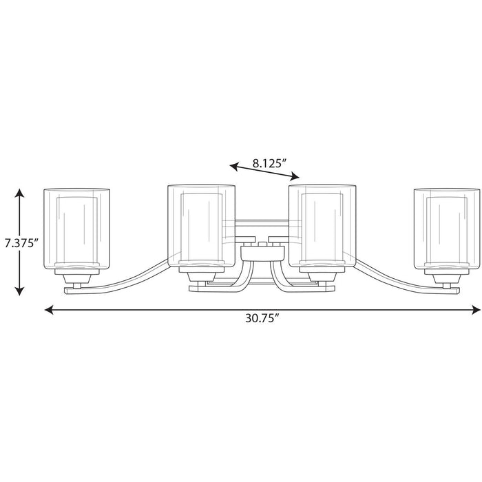 Progress Lighting Kene Collection Graphite Four-Light Bath (P300123-143)