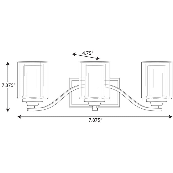 Progress Lighting Kene Collection Graphite Three-Light Bath (P300122-143)