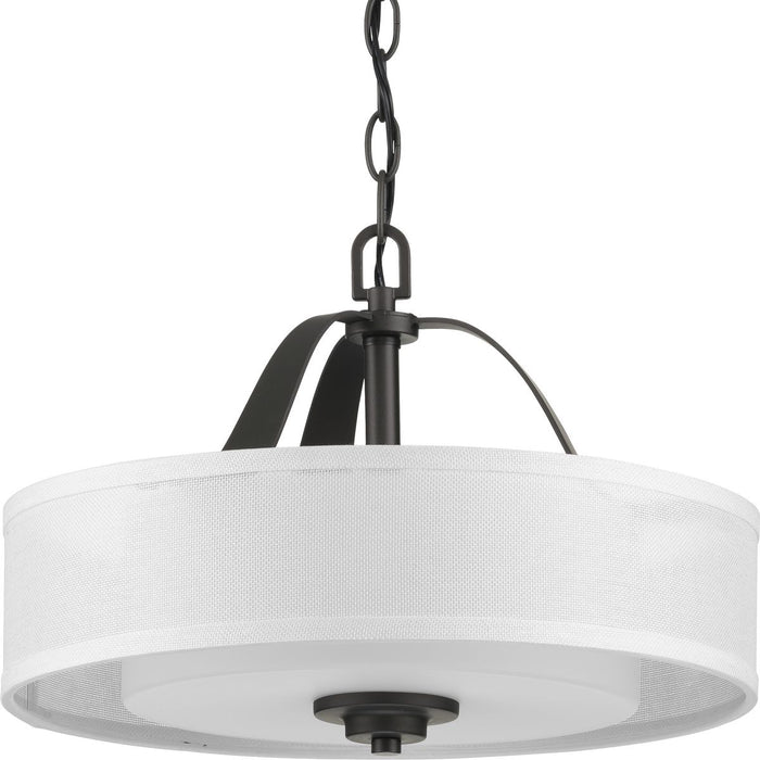 Progress Lighting Kene Collection Graphite Two-Light Semi-Flush Convertible (P350098-143)
