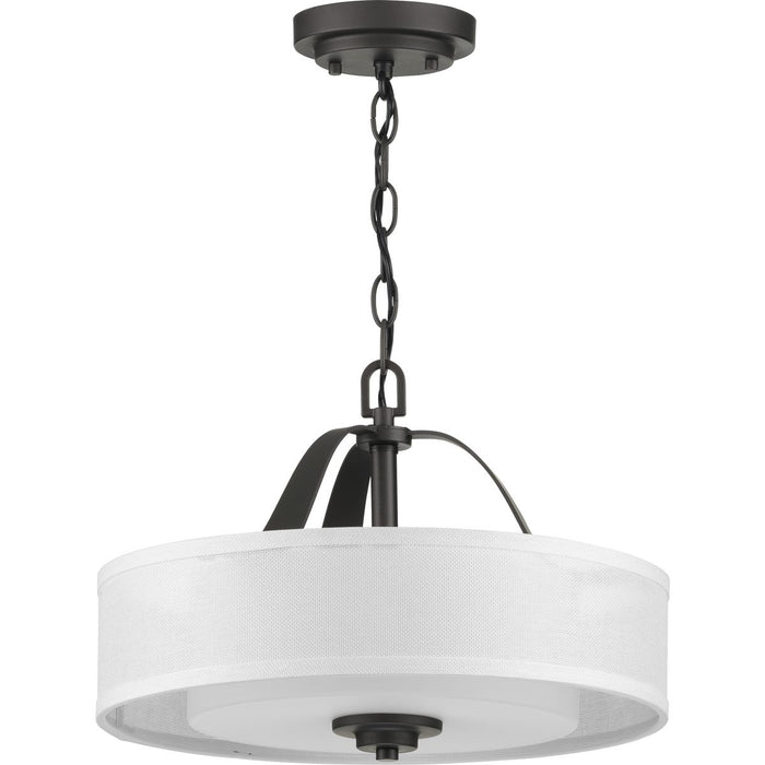 Progress Lighting Kene Collection Graphite Two-Light Semi-Flush Convertible (P350098-143)