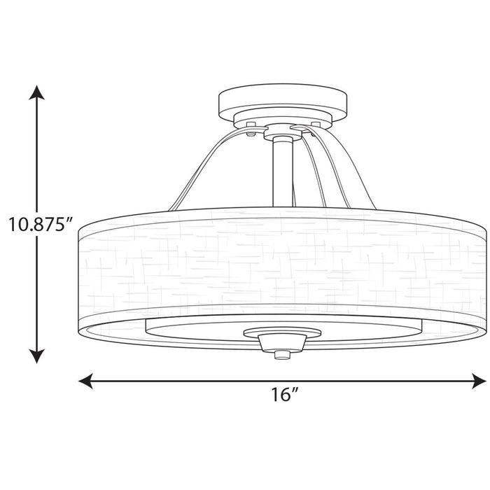 Progress Lighting Kene Collection Graphite Two-Light Semi-Flush Convertible (P350098-143)