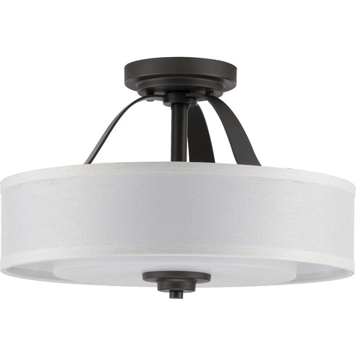 Progress Lighting Kene Collection Graphite Two-Light Semi-Flush Convertible (P350098-143)