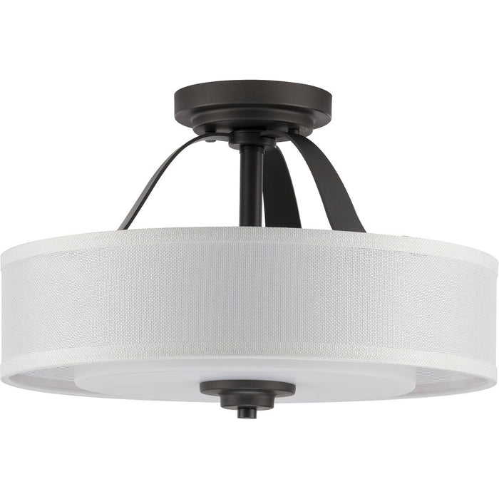 Progress Lighting Kene Collection Graphite Two-Light Semi-Flush Convertible (P350098-143)