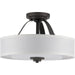 Progress Lighting Kene Collection Graphite Two-Light Semi-Flush Convertible (P350098-143)