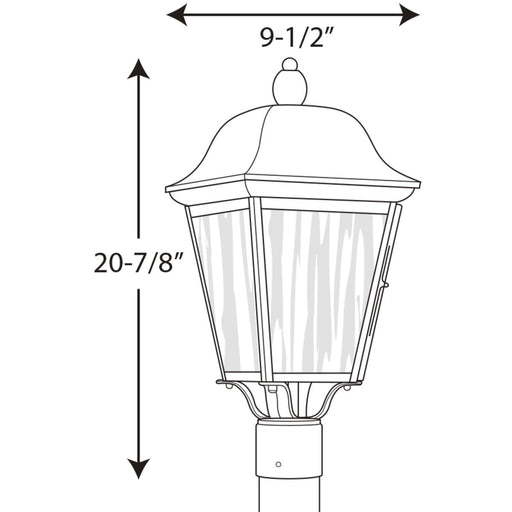 Progress Lighting Kiawah Collection Three-Light Post Lantern (P540001-031)