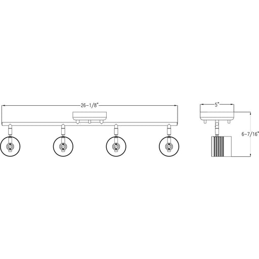 Progress Lighting Kitson Collection Black Four-Head Multi-Directional Track (P900014-031)