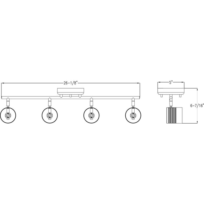 Progress Lighting Kitson Collection Brushed Nickel Four-Head Multi-Directional Track (P900014-009)