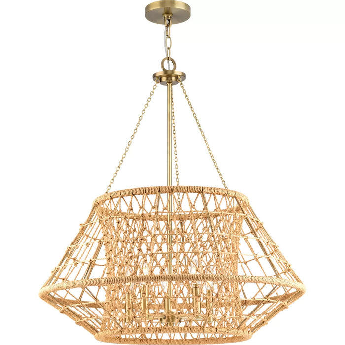 Progress Lighting Laila Collection 60W Five-Light Chandelier Vintage Brass (P400324-163)