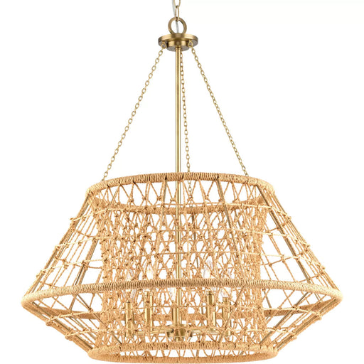 Progress Lighting Laila Collection 60W Five-Light Chandelier Vintage Brass (P400324-163)