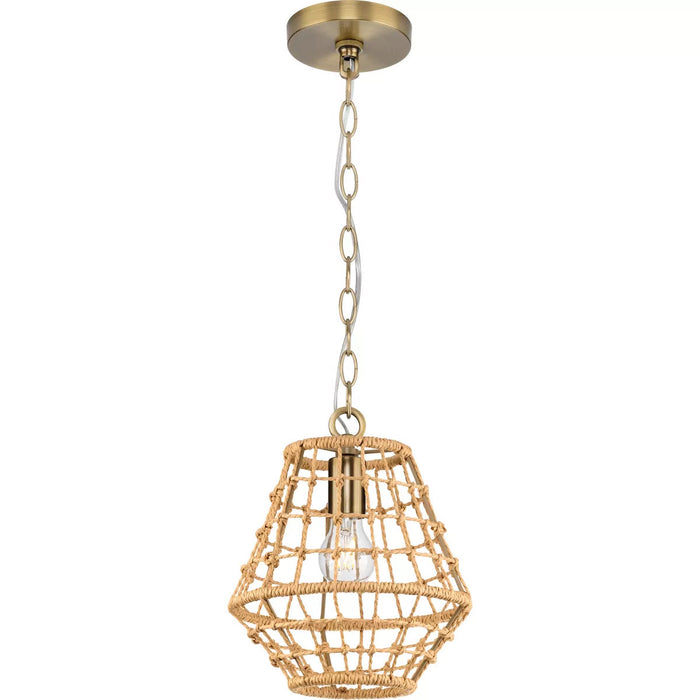 Progress Lighting Laila Collection 60W One-Light Mini-Pendant Vintage Brass (P500423-163)