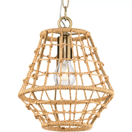 Progress Lighting Laila Collection 60W One-Light Mini-Pendant Vintage Brass (P500423-163)