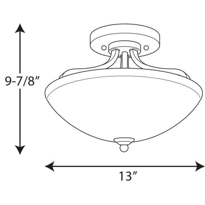 Progress Lighting Laird Collection 13 Inch Semi-Flush Convertible (P350057-009)