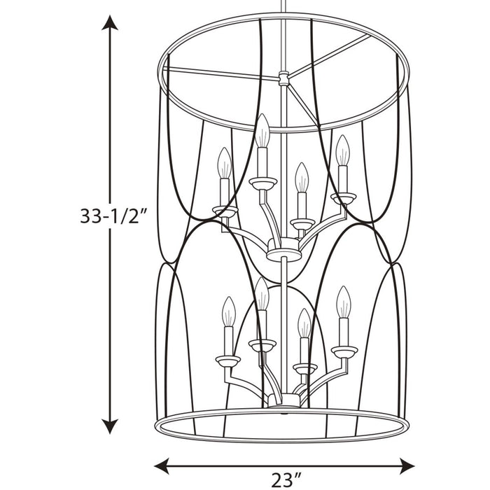 Progress Lighting Landree Collection Eight-Light Foyer (P500177-134)