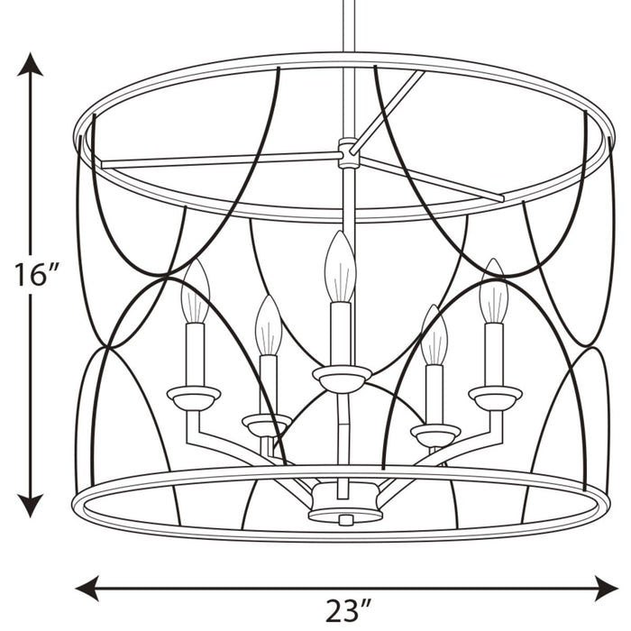 Progress Lighting Landree Collection Five-Light Chandelier (P400178-031)