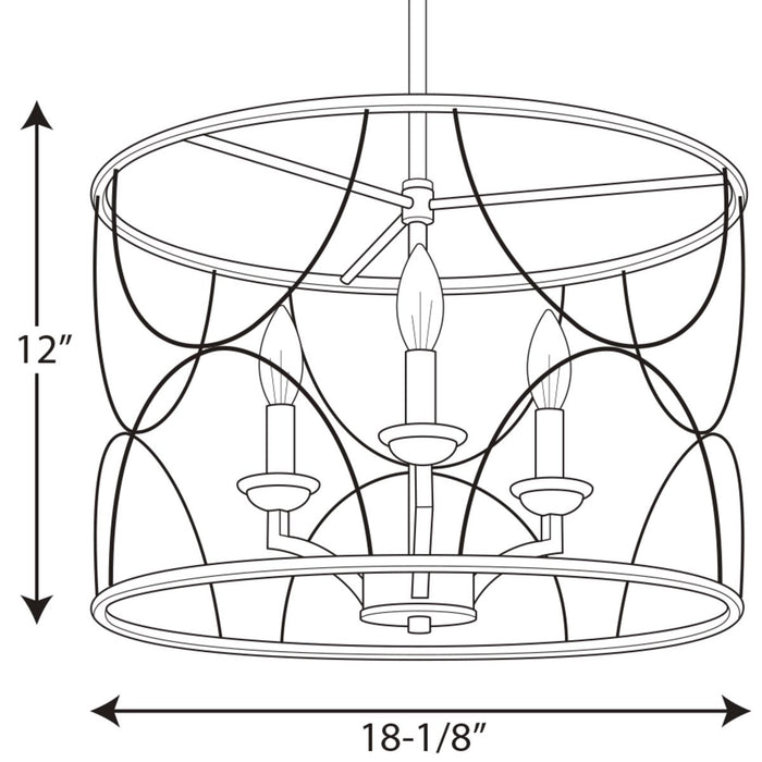 Progress Lighting Landree Collection Three-Light Chandelier (P400177-031)