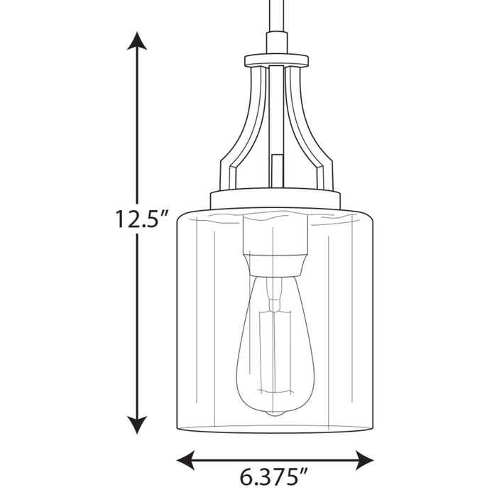 Progress Lighting Lassiter Collection Black One-Light Mini-Pendant (P500208-031)