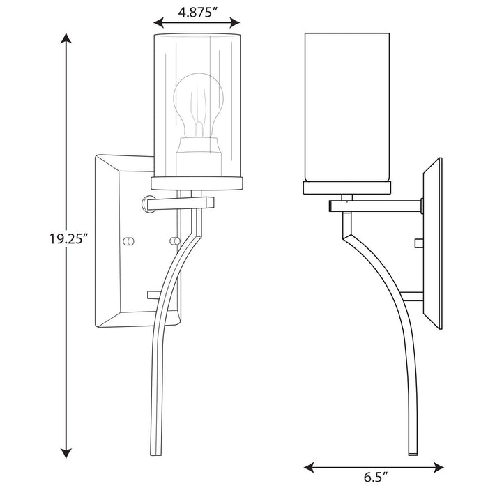 Progress Lighting Lassiter Collection Black One-Light Wall Bracket (P710073-031)