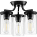 Progress Lighting Lassiter Collection Black Three-Light Semi-Flush Mount (P350149-031)