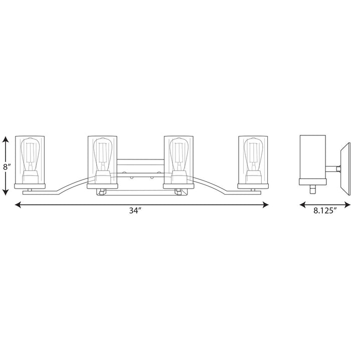 Progress Lighting Lassiter Collection Brushed Nickel Four-Light Bath (P300259-009)