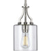 Progress Lighting Lassiter Collection Brushed Nickel One-Light Mini-Pendant (P500208-009)