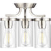 Progress Lighting Lassiter Collection Brushed Nickel Three-Light Semi-Flush Mount (P350149-009)