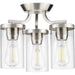 Progress Lighting Lassiter Collection Brushed Nickel Three-Light Semi-Flush Mount (P350149-009)