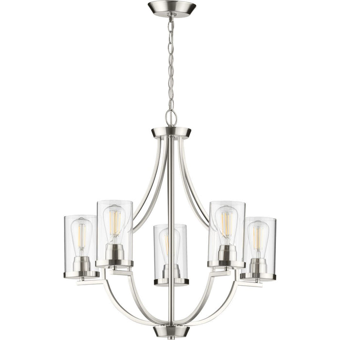 Progress Lighting Lassiter Collection Five-Light Brushed Nickel Chandelier (P400197-009)
