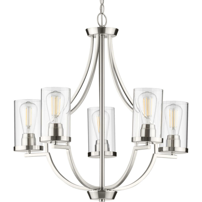 Progress Lighting Lassiter Collection Five-Light Brushed Nickel Chandelier (P400197-009)