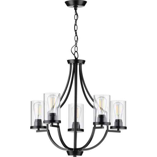 Progress Lighting Lassiter Collection Five-Light Matte Black Chandelier (P400197-031)