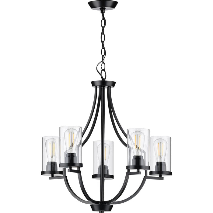 Progress Lighting Lassiter Collection Five-Light Matte Black Chandelier (P400197-031)
