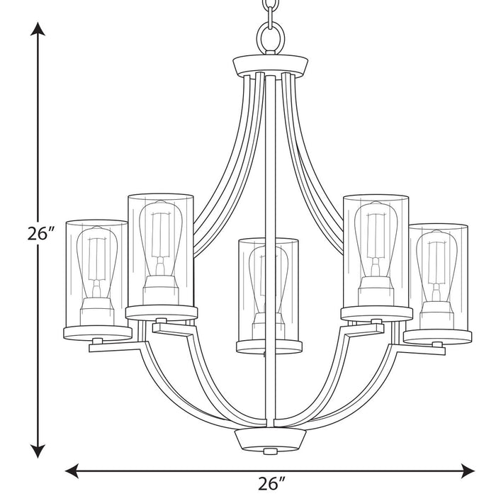 Progress Lighting Lassiter Collection Five-Light Matte Black Chandelier (P400197-031)