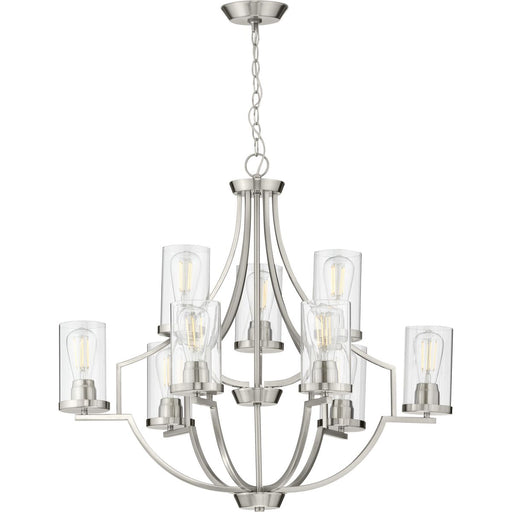 Progress Lighting Lassiter Collection Nine-Light Brushed Nickel Chandelier (P400198-009)