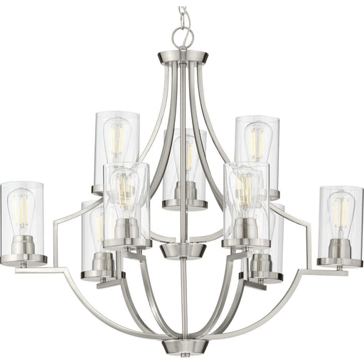 Progress Lighting Lassiter Collection Nine-Light Brushed Nickel Chandelier (P400198-009)